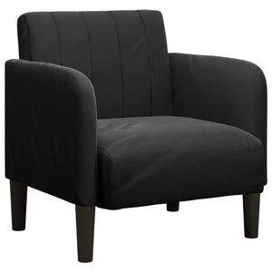 vidaXL Sofa Chair with Armrests Black 54 cm Velvet