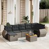 vidaXL 8 Piece Garden Sofa Set with Cushions Grey Poly Rattan