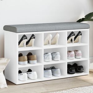 vidaXL Shoe Bench White 82x32x50 cm Engineered Wood