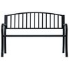 vidaXL Garden Bench Black 120 cm Steel