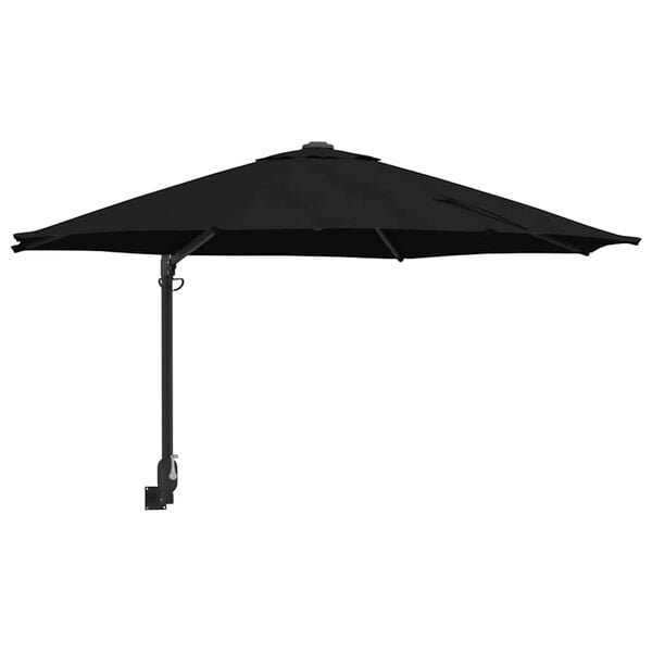 vidaXL Garden Parasol Black and Black 248 x 248 x 148 cm