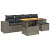 vidaXL 6 Piece Garden Sofa Set with Cushions Grey Poly Rattan