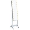 vidaXL Free-Standing Mirror with LED White 34x37x146 cm