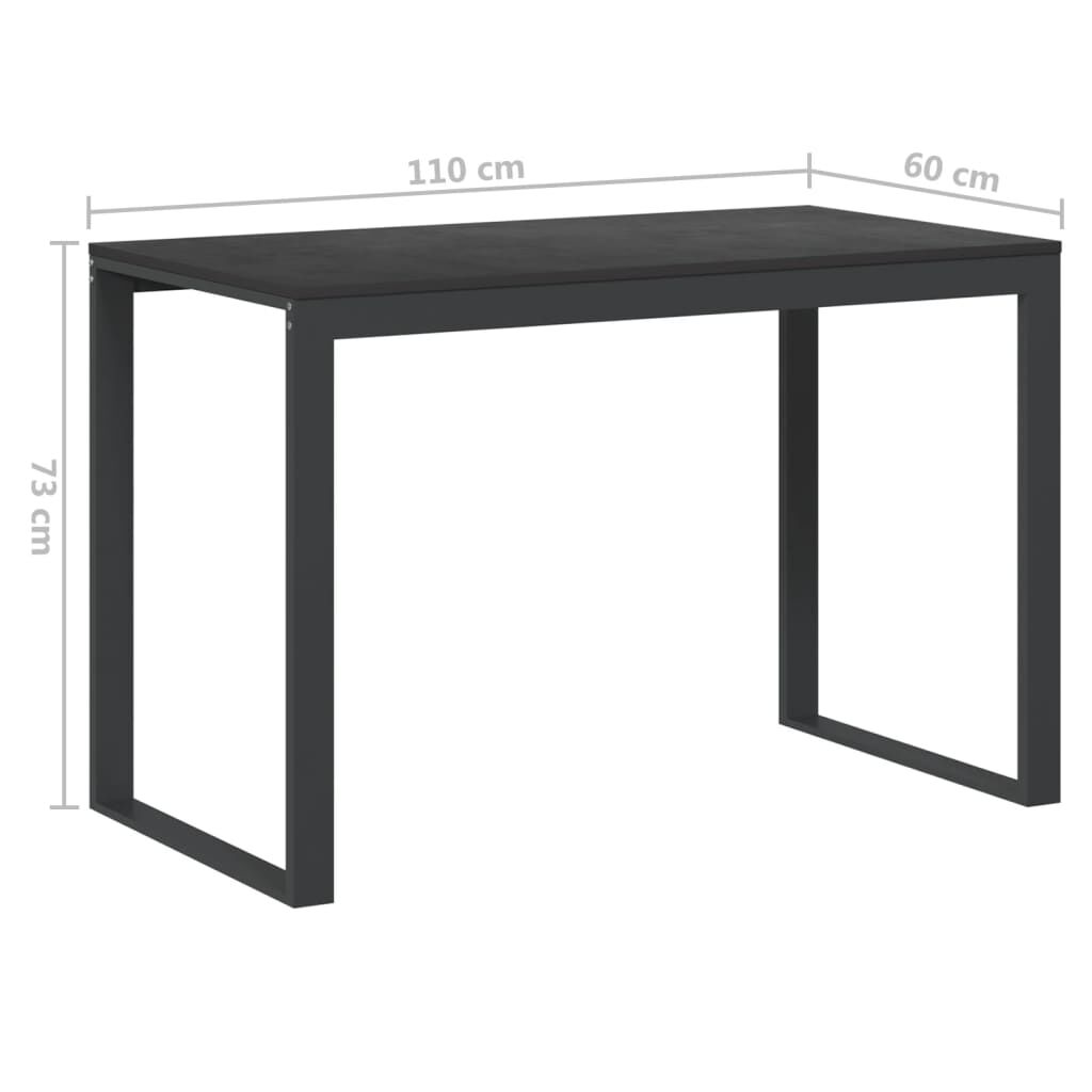 vidaXL Computer Desk Black 110x60x73 cm Engineered Wood