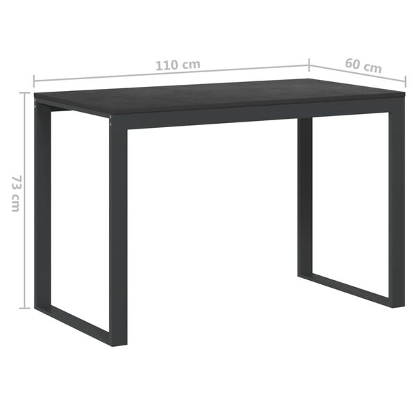 vidaXL Computer Desk Black 110x60x73 cm Engineered Wood