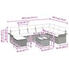 vidaXL Garden Sofa Set with Cushion Manual 9 pcs Grey Poly Rattan