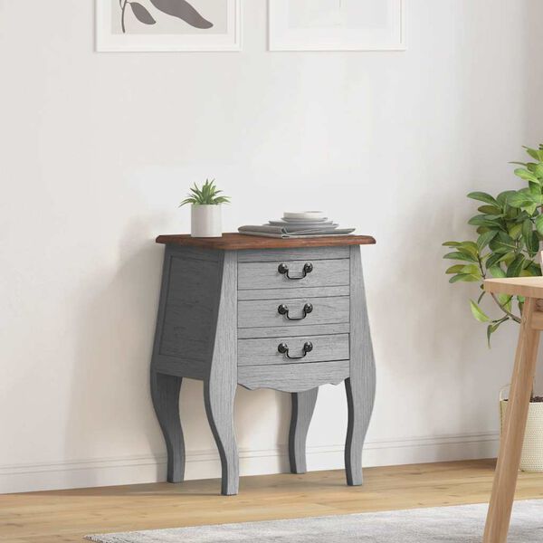 vidaXL Bedside Cabinet Solid Mahogany Wood 48x35x64 cm