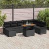 vidaXL Garden Sofa Set with Storage 9 pcs Black Poly rattan