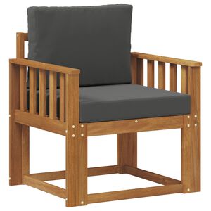vidaXL Outdoor Sofa Solid Acacia Wood and Polyester Natural