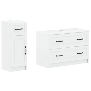 vidaXL 2 Piece Bathroom Cabinet Set UTRECHT White Engineered Wood