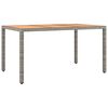 vidaXL Garden Table with Wooden Top Grey Poly Rattan&Solid Wood Acacia