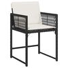 vidaXL Garden Chairs with Cushions 4 pcs Black Poly Rattan