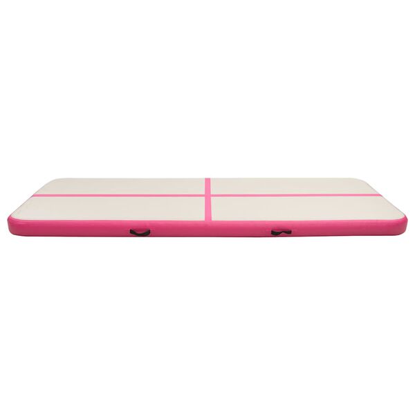 vidaXL Inflatable Gymnastics Mat with Pump 300x100x20 cm PVC Pink