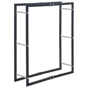 vidaXL Firewood Rack Black 80x25x100 cm Steel