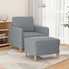 vidaXL Sofa Chair with Footstool Light Grey 60 cm Fabric