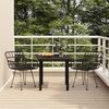 vidaXL 3 Piece Garden Dining Set Black Poly Rattan