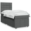 vidaXL Box Spring Bed with Mattress Dark Grey King Single Fabric