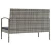 vidaXL 16 Piece Garden Lounge Set with Cushions Poly Rattan Grey