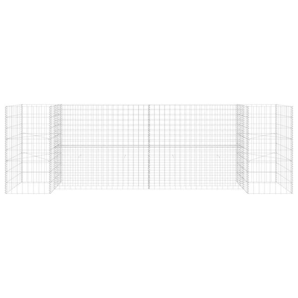 vidaXL H-Shaped Gabion Planter Steel Wire 260x40x80 cm