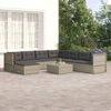 vidaXL 8 Piece Garden Lounge Set with Cushions Grey Poly Rattan