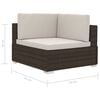 vidaXL 4 Piece Garden Sofa Set with Cushions Poly Rattan Brown