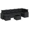 vidaXL 8 Piece Garden Sofa Set with Cushions Black Poly Rattan