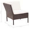 vidaXL 8 Piece Garden Lounge Set with Cushions Poly Rattan Brown