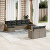 vidaXL 9 Piece Garden Sofa Set with Cushions Grey Poly Rattan