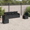 vidaXL 6 Piece Garden Sofa Set with Cushions Black Poly Rattan