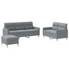 vidaXL 3 Piece Sofa Set with Cushions Light Grey Fabric