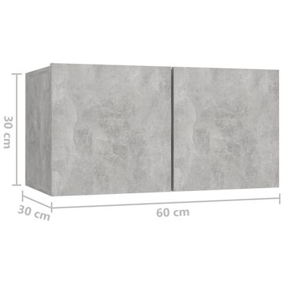 vidaXL 6 Piece TV Cabinet Set Concrete Grey Engineered Wood