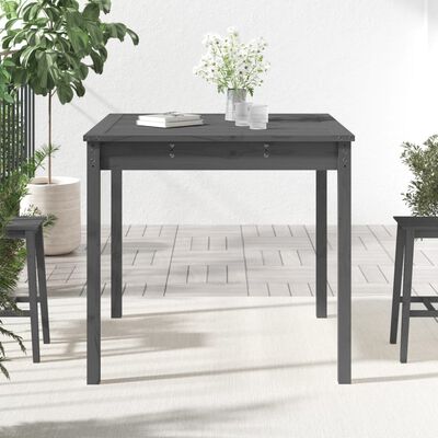 vidaXL Garden Table Grey 82.5x82.5x76 cm Solid Wood Pine