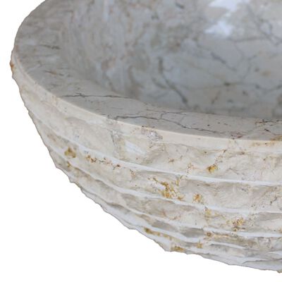 vidaXL Basin Marble 40 cm Cream