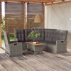 vidaXL 3 Piece Garden Lounge Set with Cushions Grey Poly Rattan