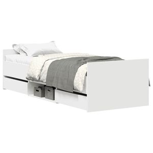 vidaXL Bed Frame without Mattress White 90x190 cm Single