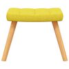 vidaXL Rocking Chair with a Stool Mustard Yellow Fabric