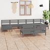 vidaXL 10 Piece Garden Lounge Set Grey Solid Wood Pine