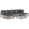 vidaXL 7 Piece Garden Lounge Set with Cushions Anthracite Poly Rattan
