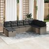 vidaXL Garden Sofa Set with Cushion Manual 8 pcs Grey Poly Rattan