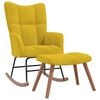 vidaXL Rocking Chair with a Stool Mustard Yellow Velvet