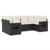 vidaXL 6 Piece Garden Sofa Set with Cushions Black Poly Rattan