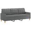 vidaXL 4 Piece Sofa Set with Pillows Dark Grey Fabric