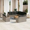 vidaXL 12 Piece Garden Sofa Set with Cushions Grey Poly Rattan