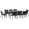 vidaXL 9 Piece Garden Dining Set with Cushions Poly Rattan and Steel