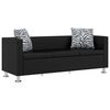 vidaXL Sofa 3-Seater Artificial Leather Black