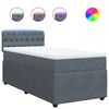 vidaXL Box Spring Bed with Mattress Dark Grey King Single Velvet