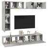 vidaXL 8 Piece TV Cabinet Set Concrete Grey Engineered Wood