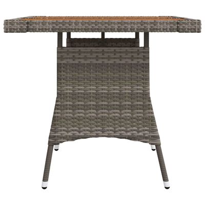 vidaXL Garden Table Grey 70x70x72 cm Poly Rattan & Solid Acacia Wood