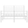 vidaXL Metal Bed Frame without Mattress with Footboard White 135x190cm