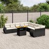 vidaXL 11 Piece Garden Sofa Set with Cushions Black Poly Rattan